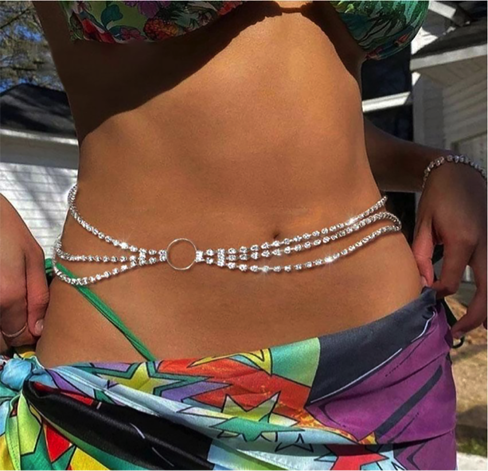 Chaîne de hanche soleil - bijou de taille et ventre pour femme