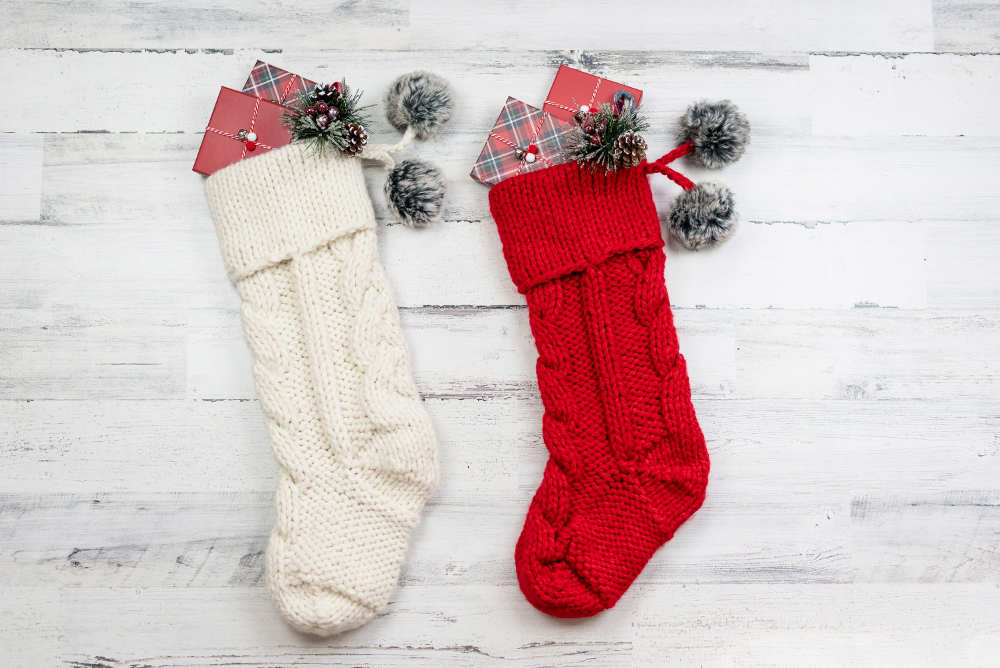 Christmas stocking tricotée