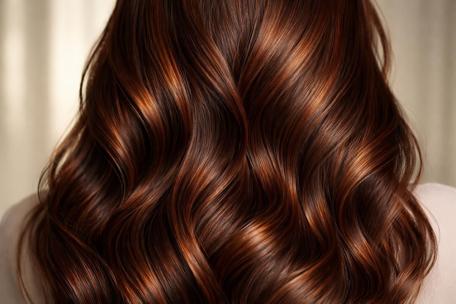 découvrez la coloration marron cuivré, l'équilibre idéal entre un brun naturel et des reflets chauds pour une coiffure lumineuse et élégante.