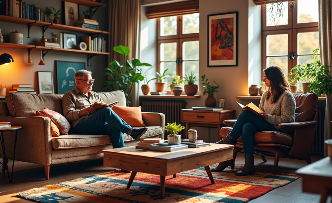 adoptez la tendance eclectic grandpa pour un intérieur unique et chaleureux. découvrez nos conseils déco pour mixer meubles vintage, couleurs audacieuses et accessoires rétro avec style.