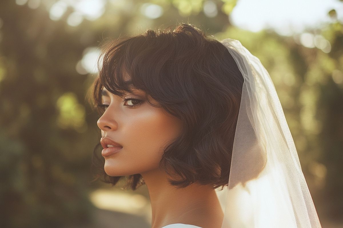 Les tendances de coiffures de mariage : carré lisse pour un style chic