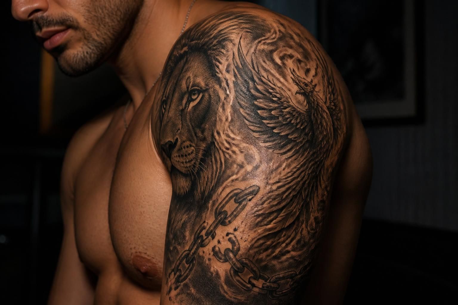 découvrez le tatouage de michele morrone, un puissant symbole de force et de résilience qui reflète son parcours unique et inspirant.