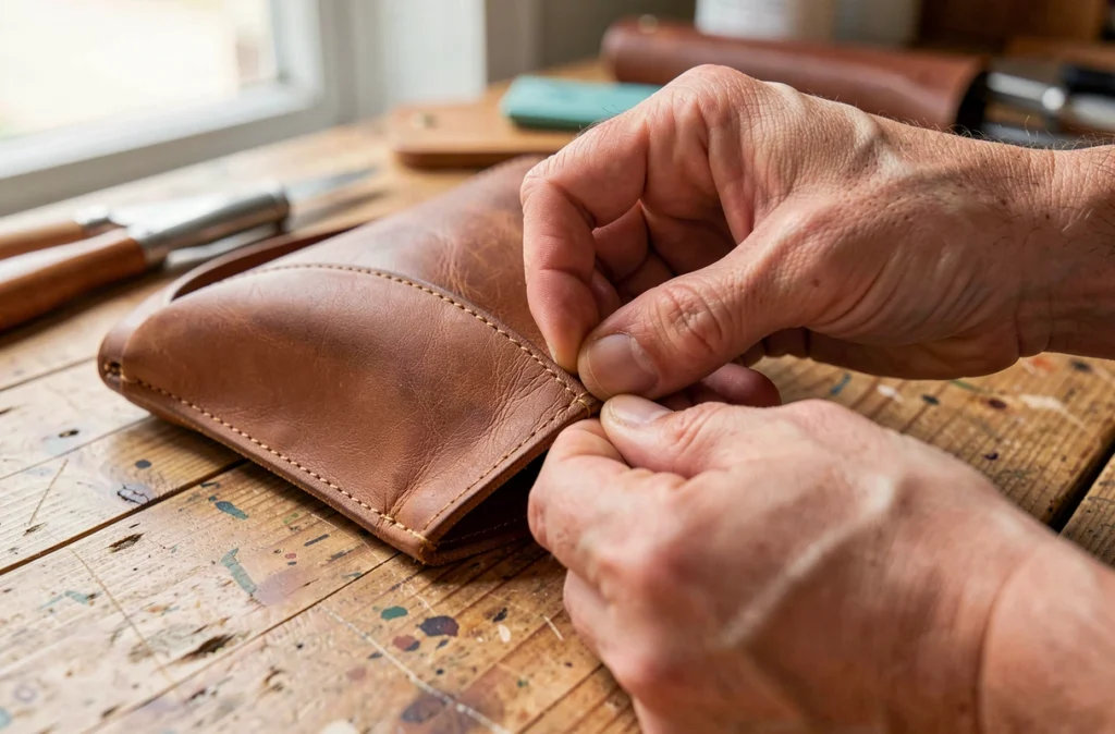 Contrôle des coutures d'un sac échantillon avant commande